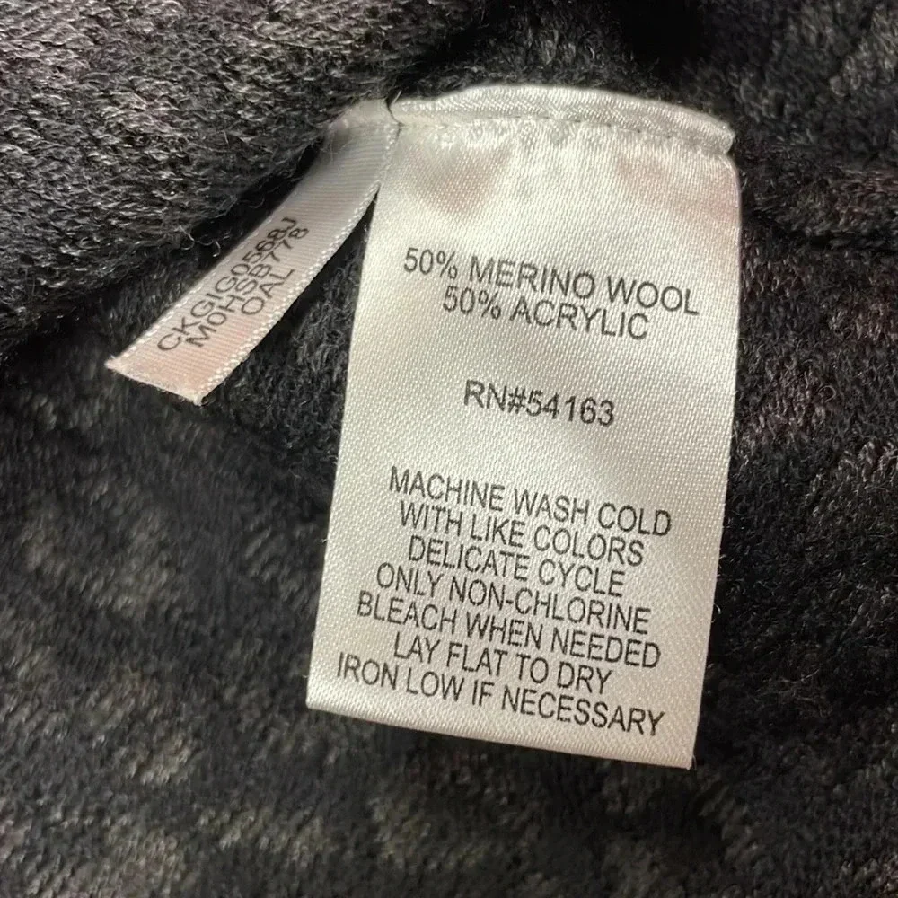 Calvin Klein merino wool blend open front animal print long cardigan XL - Picture 7 of 12